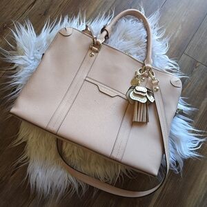 Henri Bendel Blush Satchel with Gold Details